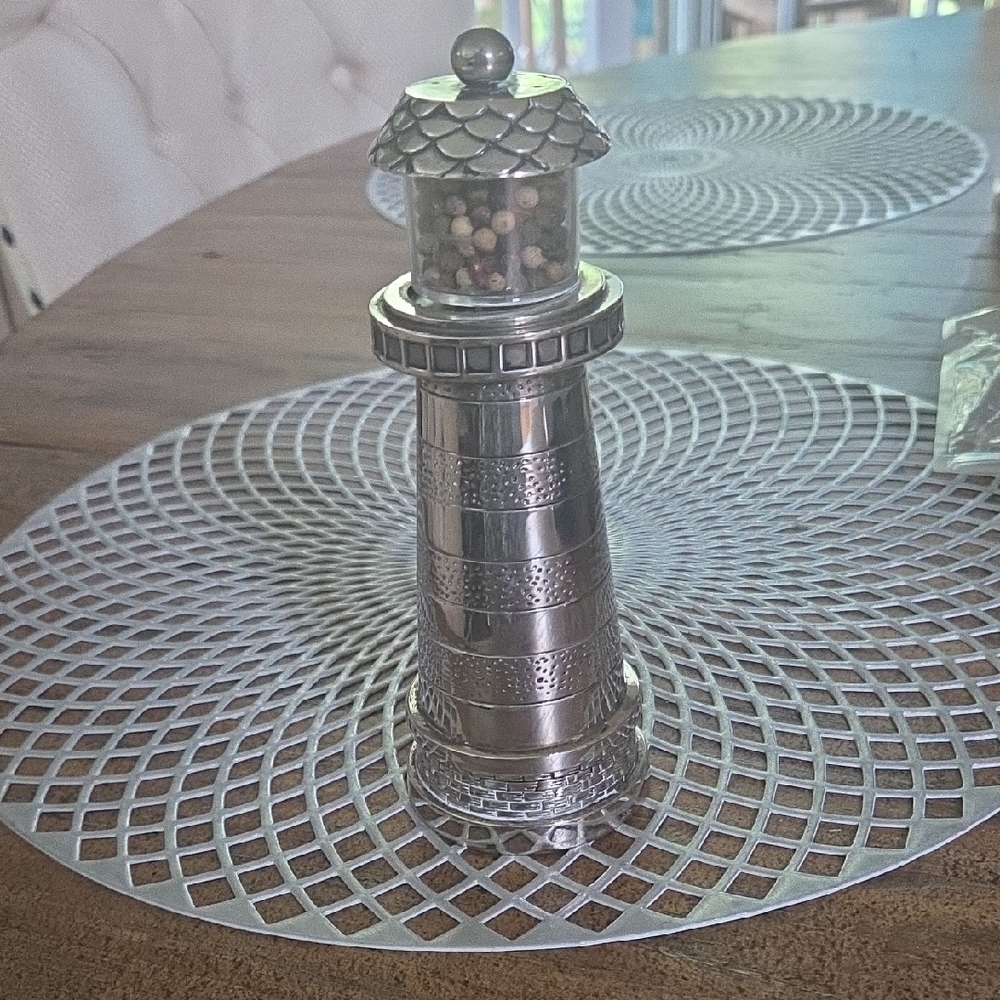 Silver Lighthouse Pepper Grinder